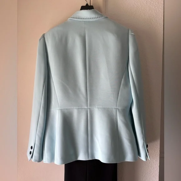 Tahari Blazer with Striped Tank Top and Black Slacks - Picture 4 of 6